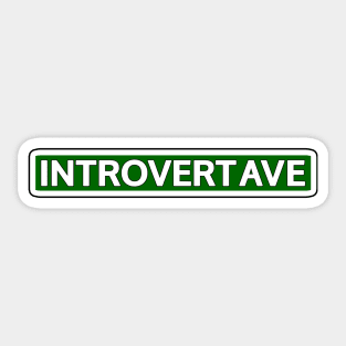 Introvert Ave Street Sign Sticker